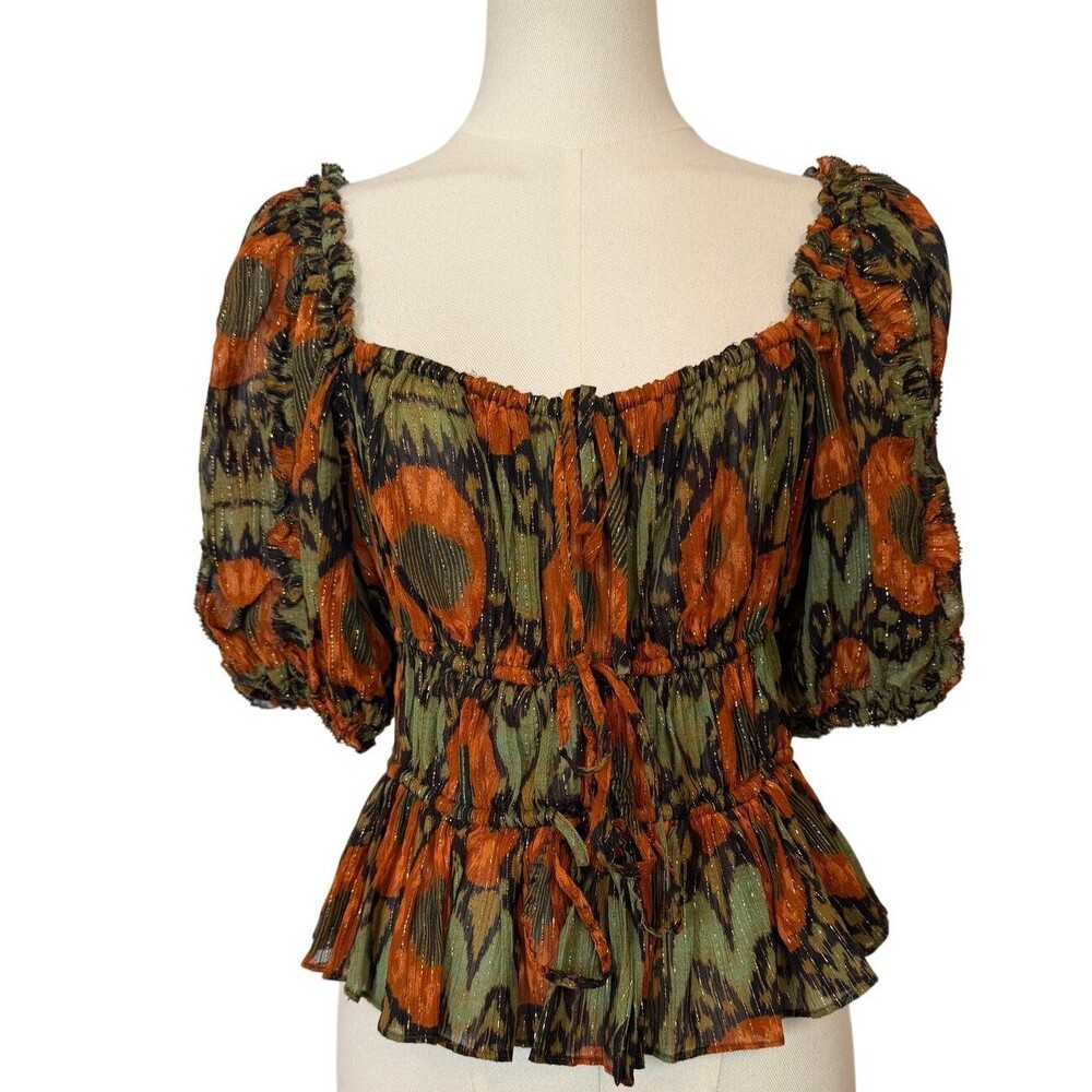 Ulla Johnson Multicolor Ikat Medha Blouse Size 6